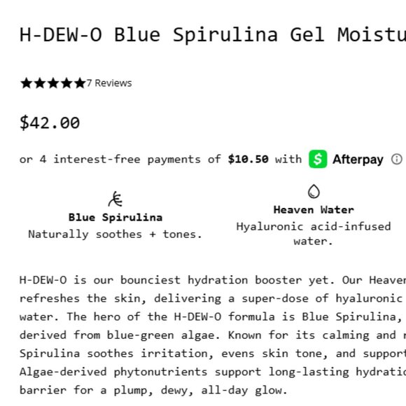 DEW OF THE GODS H-DEW-O Blue Spirulina Gel Moisturizer + Jade Roller | Stone NEW - Picture 3 of 10